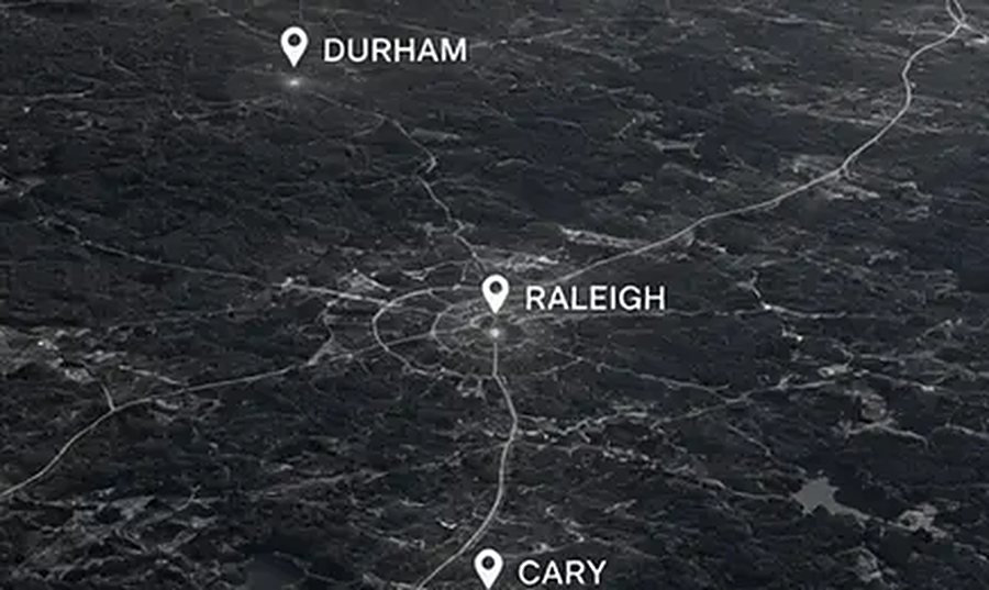 Aerial map of the Raleigh area served by Pure Grind Cleaning
